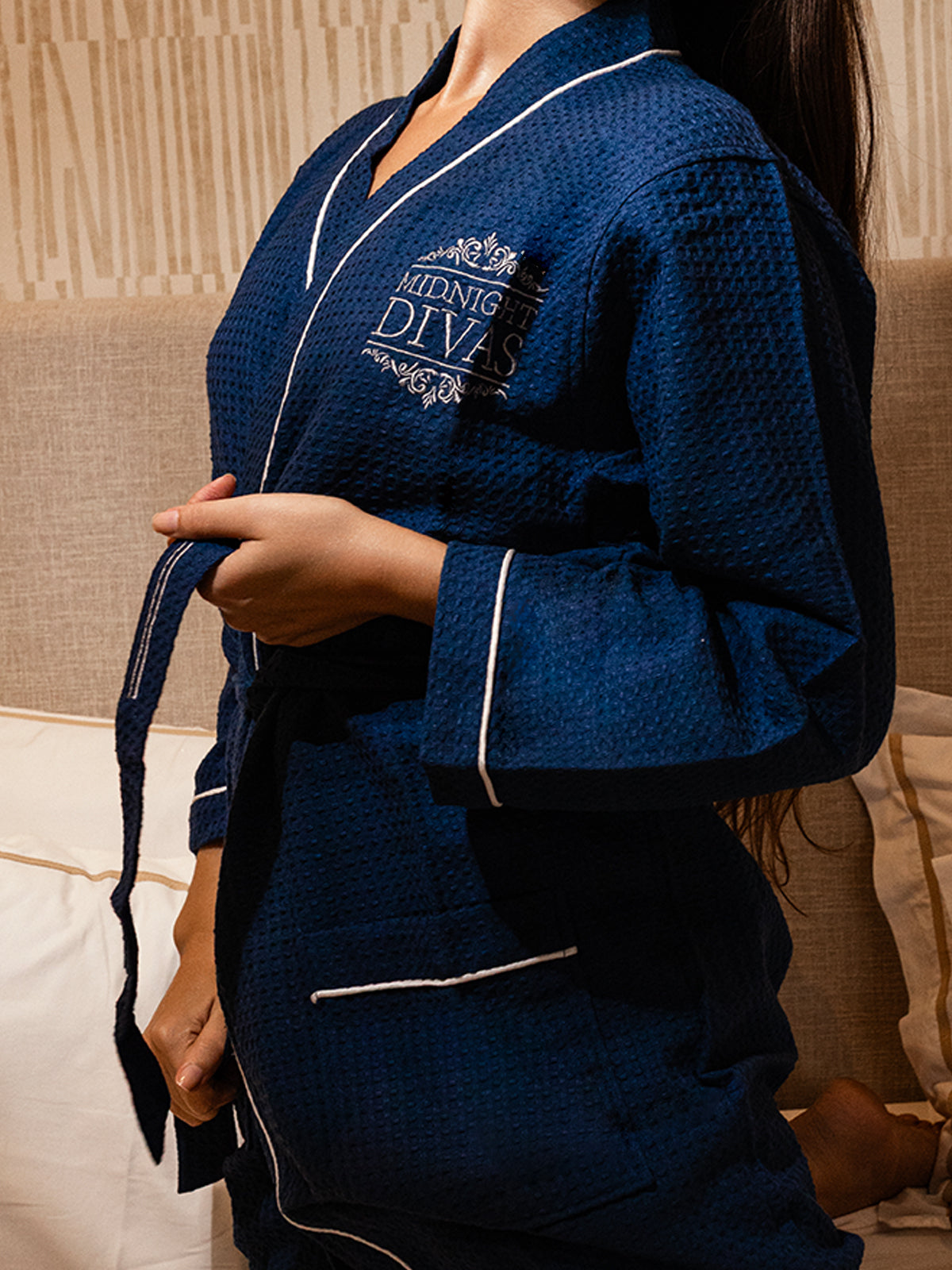 Diva Bathrobe - Navy Blue