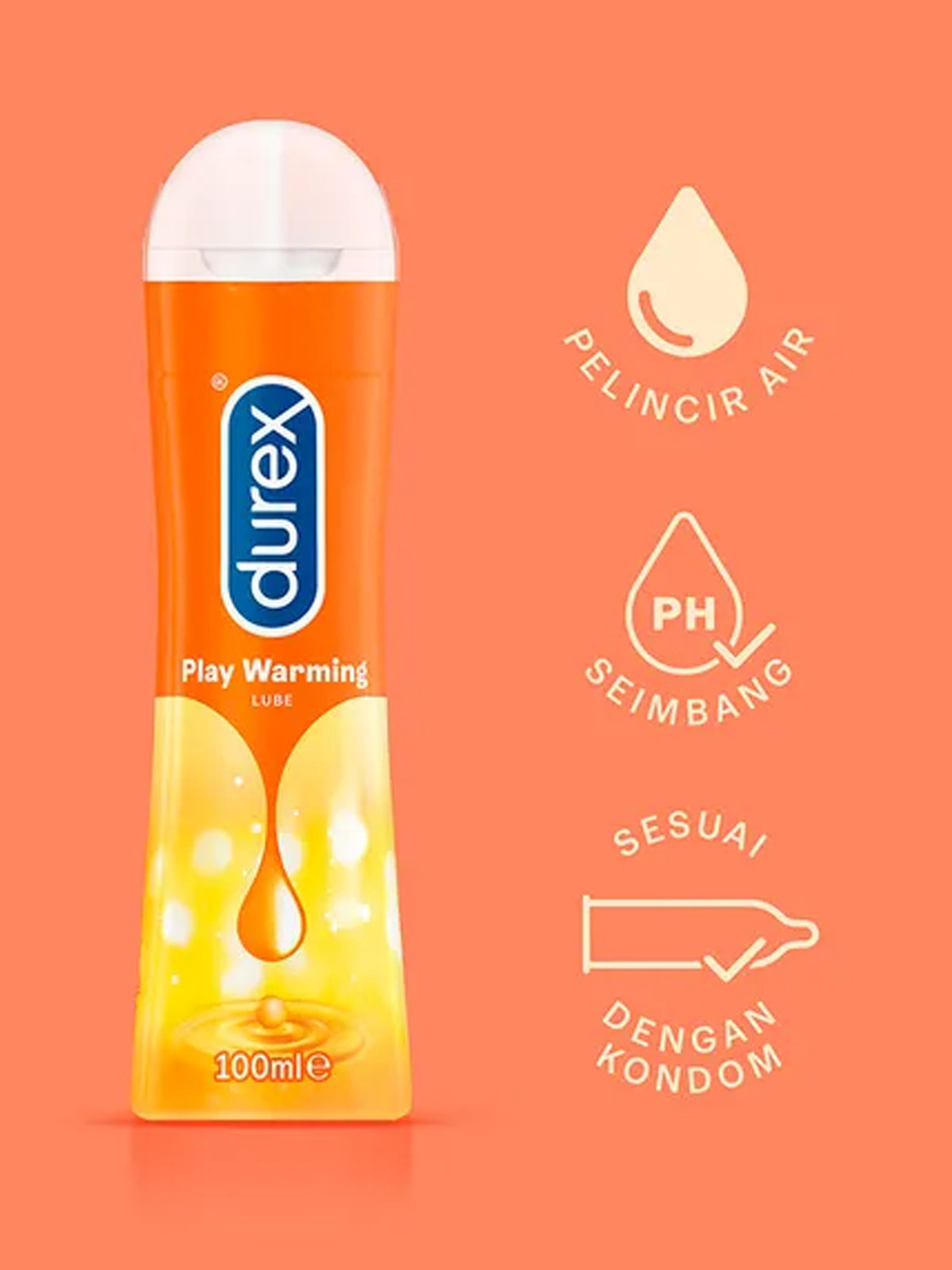 Durex Warming Water Based Pleasure Gel Lube 100ml