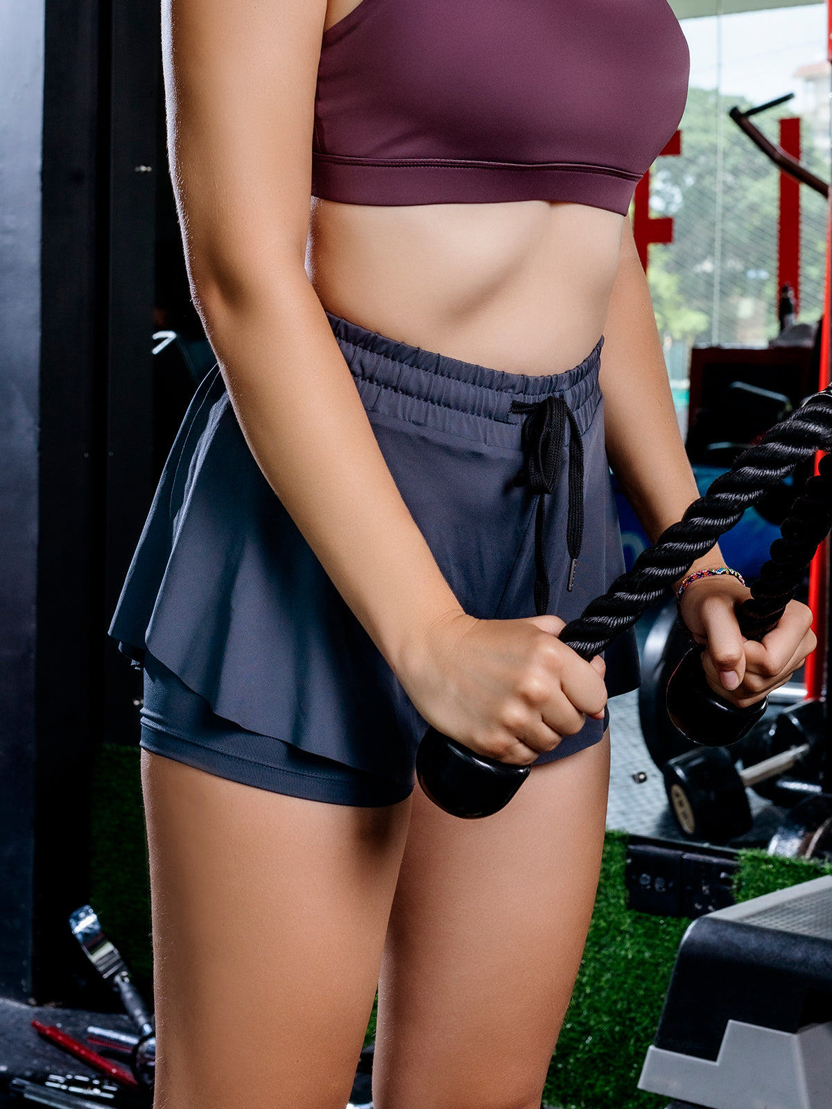 High Waisted Super Short - Grey