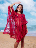 Maya Fire Beach Kimono - Maroon
