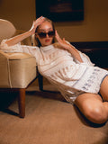 Taya Cruz Knit & Kiss Micro Dress - White