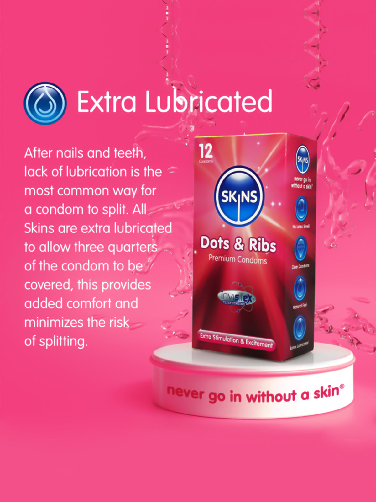 Skins (UK) Condoms Dots & Ribs 8 Pack