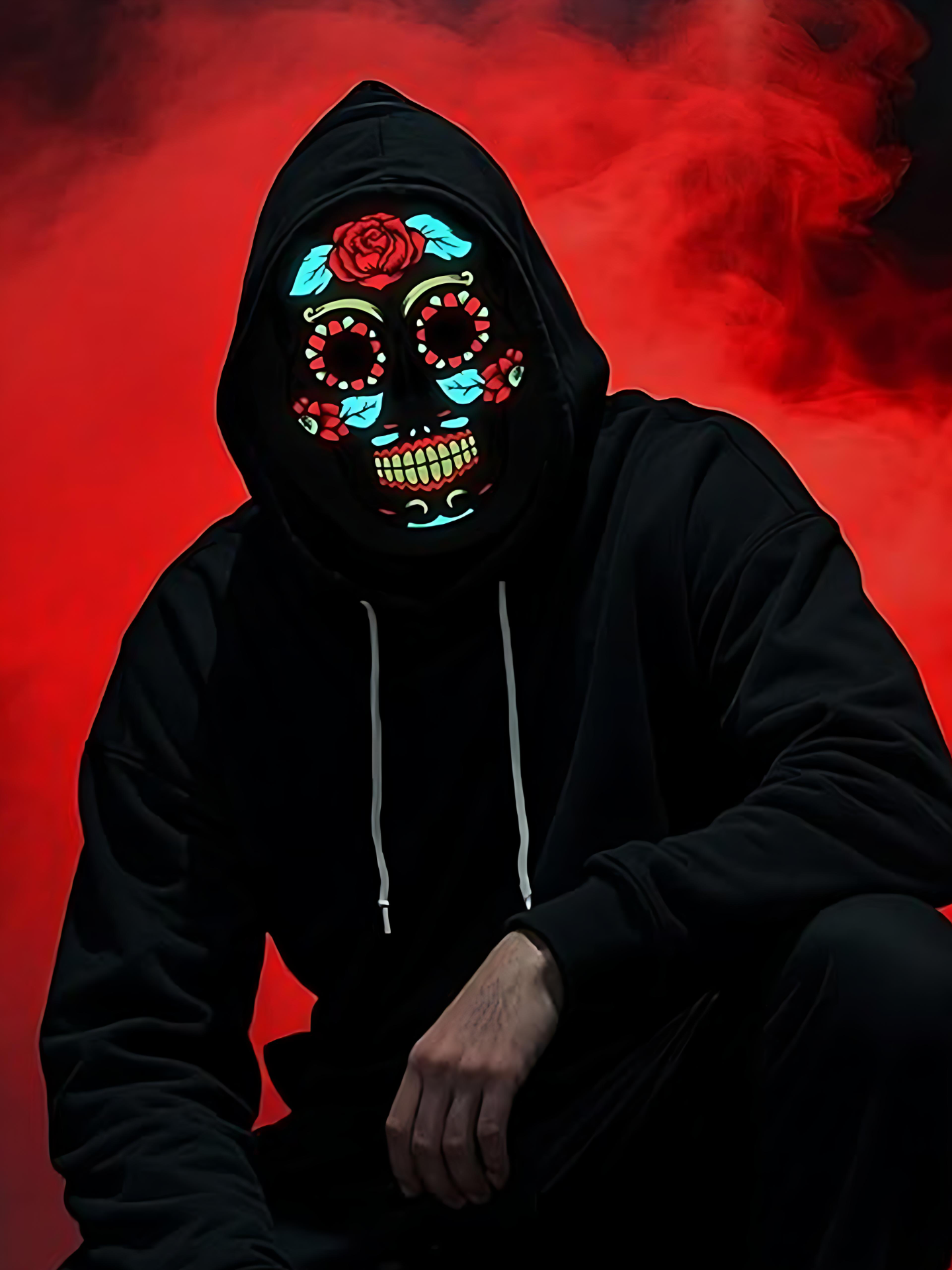 LED Skully Boo Mask
