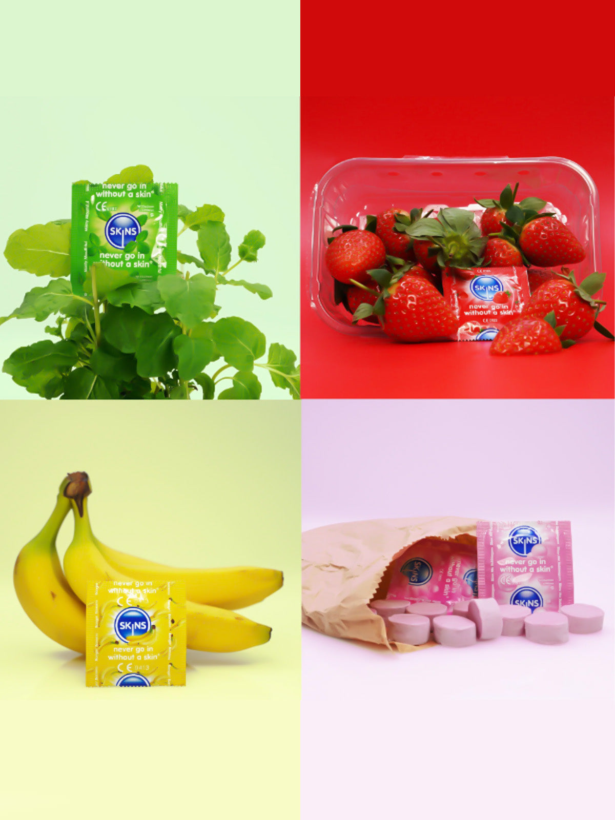 Skins (UK) Condoms Flavoured - 4 Pack