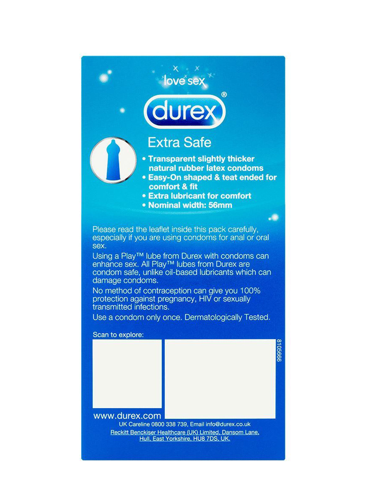 Durex (UK) Extra Safe Condoms - 6 Pack