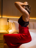 Mandy Muse Satin Slip - Red