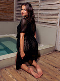 Mirza Openwork Cover-Up | Black