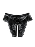 Sinful Lace Open Crotch Brief - Black