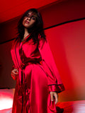 Tia Silky Robe - Red