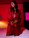 Tia Silky Robe - Red