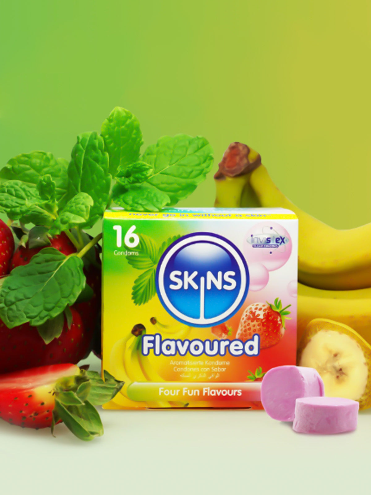 Skins (UK) Condoms Flavoured - 4 Pack
