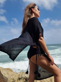 Raven Knit Drawstring Beach Cover-Up