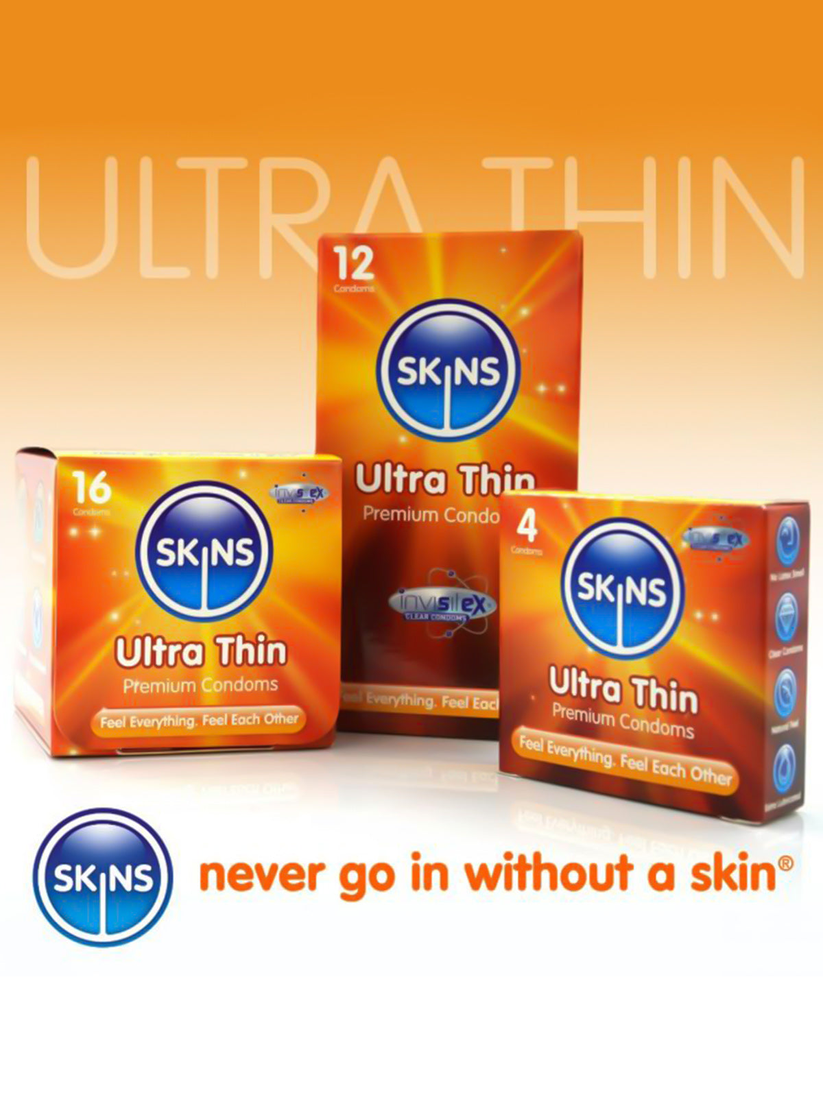 Skins (UK) Condoms Ultra Thin - 4 Pack