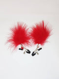 Feather Nipple Clips - Red