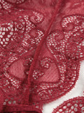Red Halter Scalloped Lace Bralette